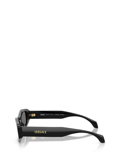 Versace 54mm Polarized Irregular Sunglasses In Black