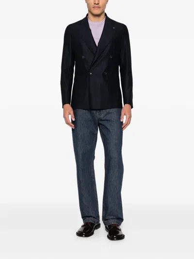 Tagliatore Double-breasted Blazer In Black