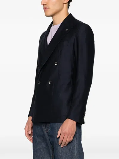 Tagliatore Double-breasted Blazer In Black