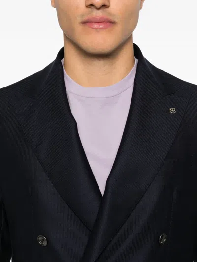 Tagliatore Double-breasted Blazer In Black