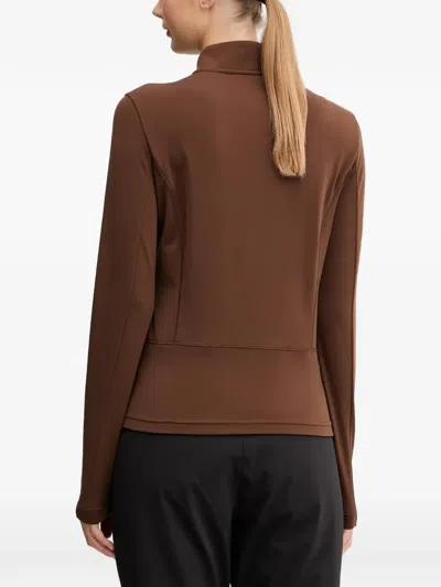 Ea7 Logo-print Ski Top In Brown