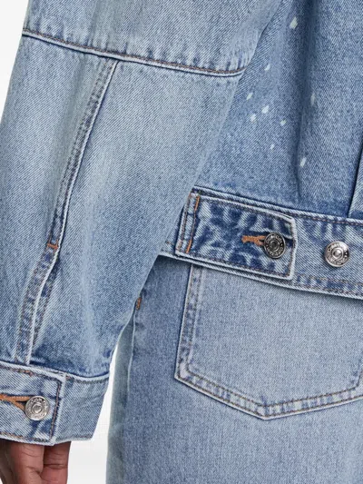 Calvin Klein Buttoned Light Denim Jacket In Blue