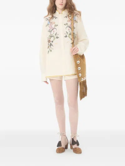 Valentino Garavani Vgold Shorts Bermuda And Short Beige In White