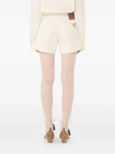 Valentino Garavani Vgold Shorts Bermuda And Short Beige In White