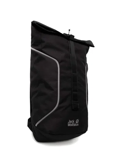 Jack Wolfskin Allspark Roll-top Reflective Backpack In Black