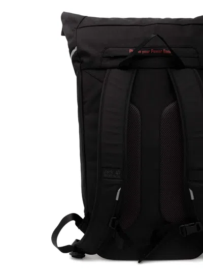 Jack Wolfskin Allspark Roll-top Reflective Backpack In Black
