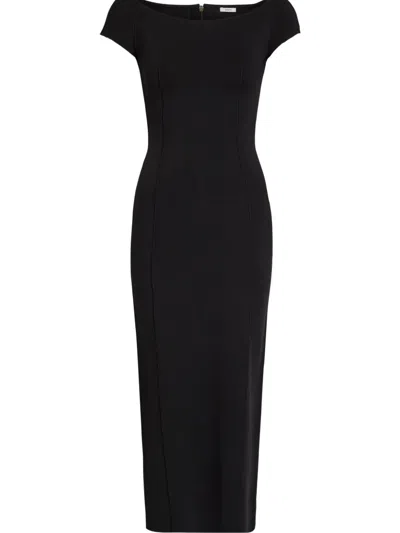 Joseph Foin Pintuck Stretch-knit Midi Dress In Black