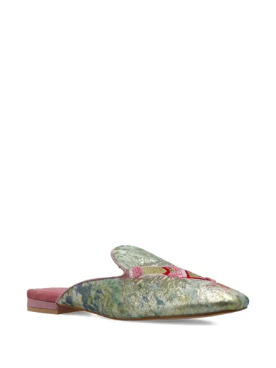 Kurt Geiger Embroidered Flat Mules In Multi