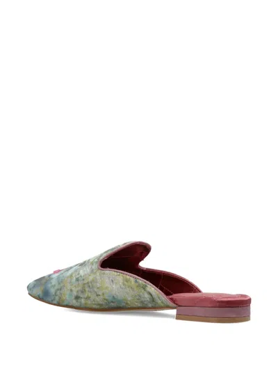 Kurt Geiger Embroidered Flat Mules In Multi