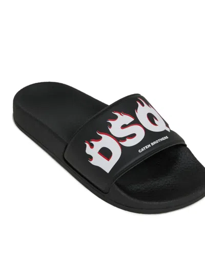 Dsquared2 Graphic-logo Slides In Black