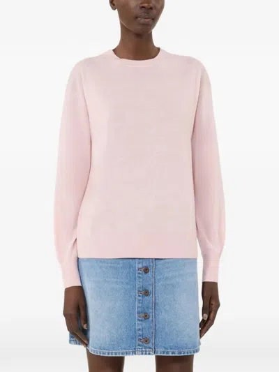 Weekend Max Mara Wool And Cashmere Basic Sweater In Pink