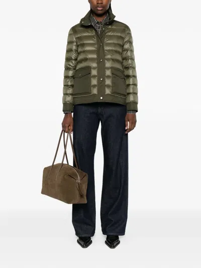 Moncler Buttoned Patch-pocket Jacket In Brown