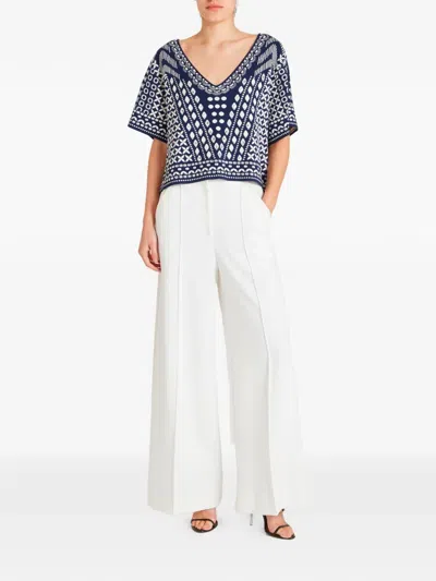 Temperley London Patterned V-neck Top In Multi