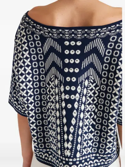 Temperley London Patterned V-neck Top In Multi