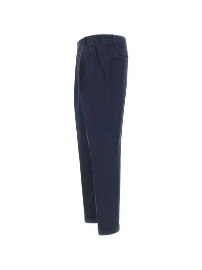 Devore Pleated Trousers In Blue