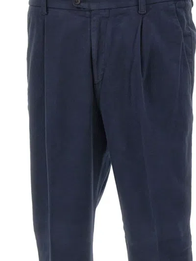 Devore Pleated Trousers In Blue