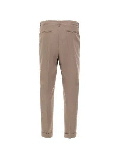 Devore Pleated Trousers In Neutral