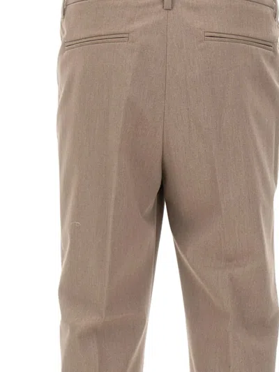 Devore Pleated Trousers In Neutral