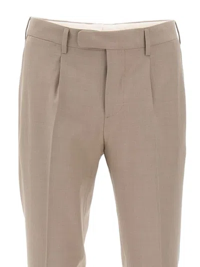 Devore Pleated-details Trousers In Neutral