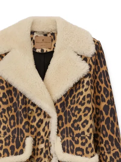 Ermanno Scervino Double-breasted Coat In Brown