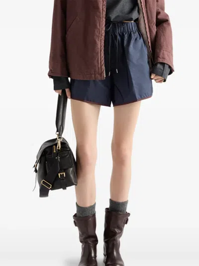 Prada Re-nylon Shorts In Blue