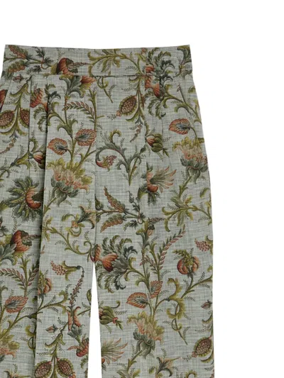 Etro Patterned Wide-leg Trousers In Multi