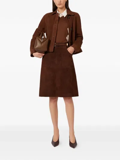 Max Mara Studio Mstdentice Top Chocolate In Brown