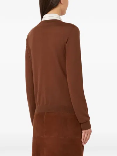 Max Mara Studio Mstdentice Top Chocolate In Brown