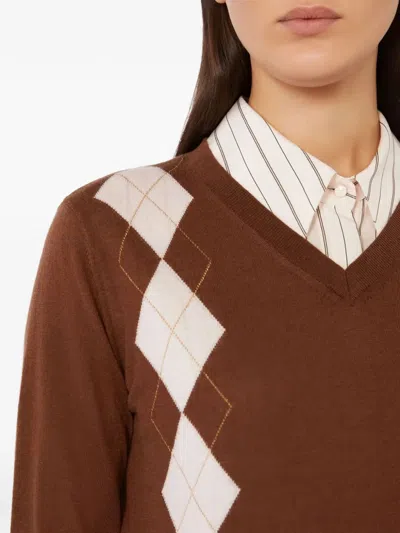Max Mara Studio Mstdentice Top Chocolate In Brown