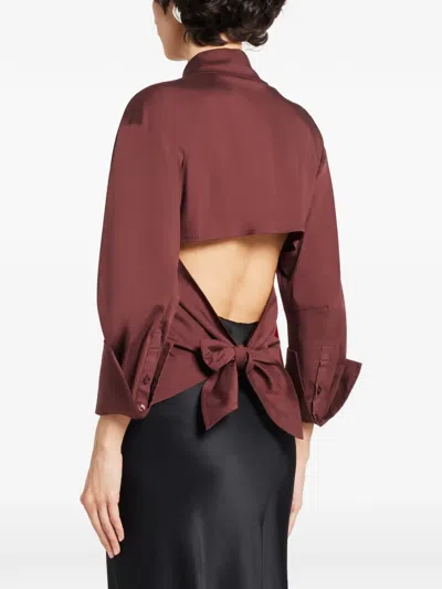 Simon Miller Loch Poplin Button Up Shirt In Choco Brown In Brown