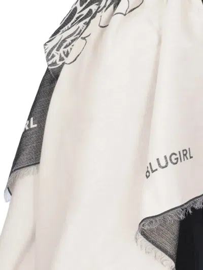 Blugirl Floral Print Scarf In Black