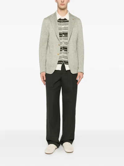 Tagliatore Herringbone-pattern Jacket In Gray