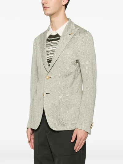 Tagliatore Herringbone-pattern Jacket In Gray