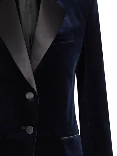 Victoria Beckham Single-breasted Velvet Tuxedo Jacket In Multi