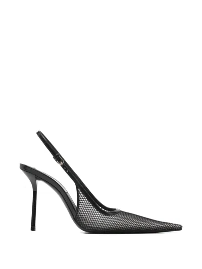 Victoria Beckham Victoria Leather-trimmed Mesh Slingback Pumps In Black