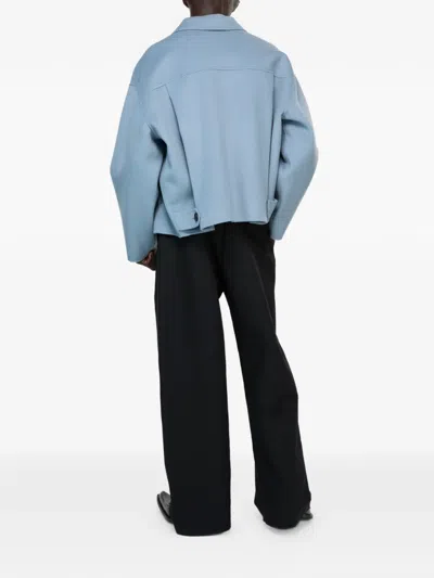 Acne Studios Zip-up Wool Jacket In Blue