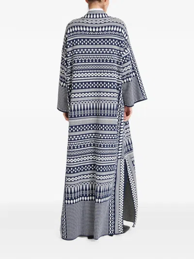 Temperley London Patterned Knit Coat In Blue