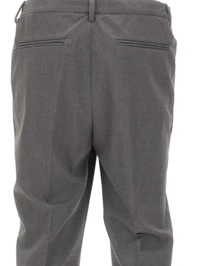 Devore Pleated Trousers In Gray