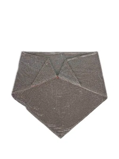 Giuseppe Di Morabito Crystal-embellished Triangular Hair Accessory In Gray