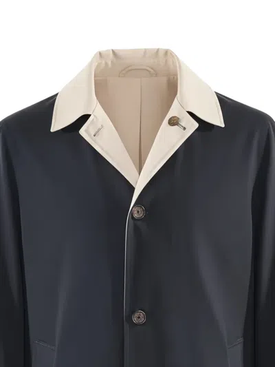 Kiton Reversible Buttoned Coat In Blue