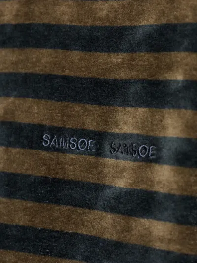 Samsoe & Samsoe Striped Long-sleeved T-shirt In Brown