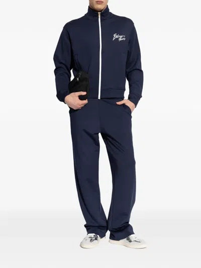 Balmain Drawstring Track Pants In Blue