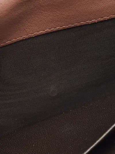 Pre-owned Gucci Spur Python Leather Wallet In Brown