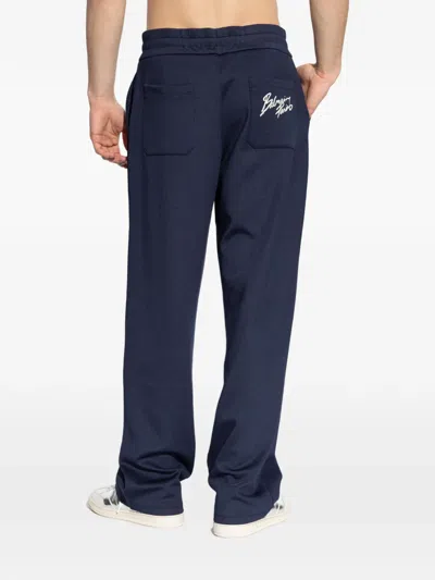 Balmain Drawstring Track Pants In Blue
