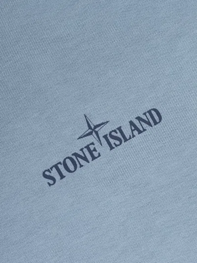 Stone Island Front And Back Print Sweatshirt In Blue