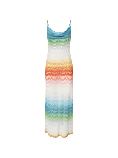 Missoni Wave Pattern Metallic Viscose Dress In Multi