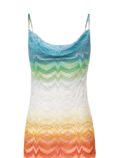 Missoni Wave Pattern Metallic Viscose Dress In Multi