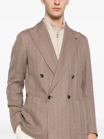 Tagliatore Double-breasted Patch-pocket Blazer In Multi