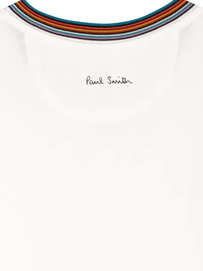 Paul Smith Womens Stripe Neck T-shirt In White