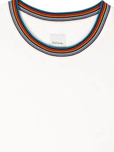 Paul Smith Womens Stripe Neck T-shirt In White